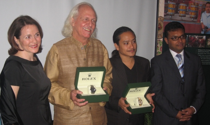 Barbara Geary of Rolex Awards secretariat, Romulus Whitaker, Moji Riba & Yogesh Shah, CEO of Rolex India
