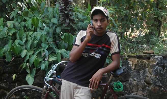Chamara Pahalawattage - Sri Lanka by Niroshan Fernando Chamara Pahalawattage: At 18, he is already using his 6th mobile (Photo by Niroshan Fernando, TVEAP)