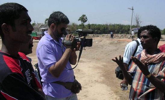 Interviewing tsunami survivor in Tamil Nadu, India Interviewing tsunami survivor in Tamil Nadu, India - image from TVEAP