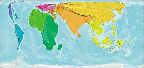 World map of Human poverty World map proportionate to number of poor people in each country/region - from Atlas of the Real World
