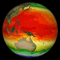 Earth Simulator offers peaks into our planetary future Temperature projection for Year 2100