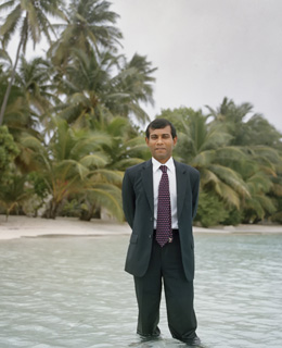 President Nasheed - photo by CHIARA GOIA FOR TIME Sinking slowly in the East?