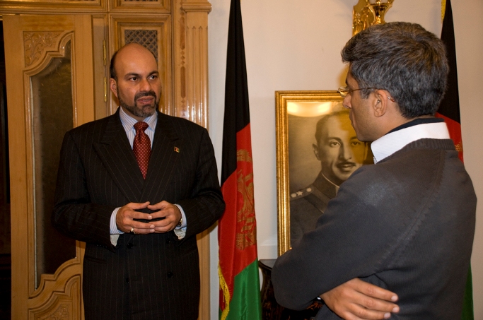 Prince Mostapha Zaher (left) with Indian film-maker Rohit Gandhi in Kabul