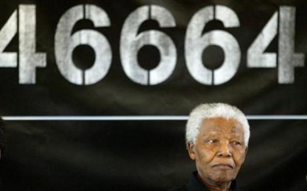 Mandela with his prison number