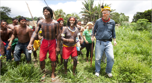 James Cameron in the Amazon -Photo by André Vieira for The New York Times