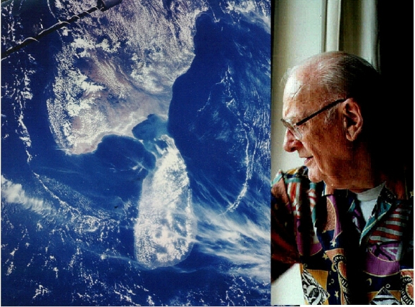 Sir Arthur Clarke and Sri Lanka from space