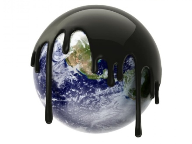 World covered in oil