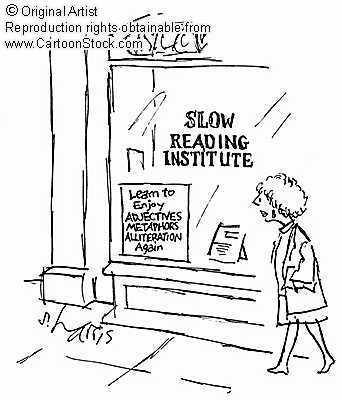 Slow reading cartoon