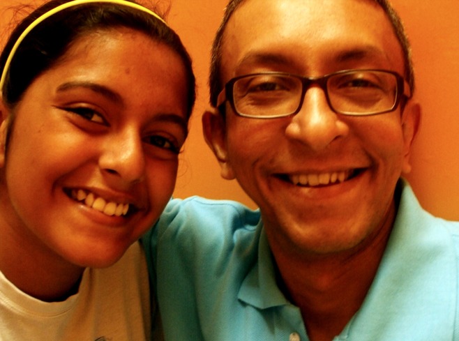 Dhara Gunawardene with her dad Nalaka - 13 Feb 2011