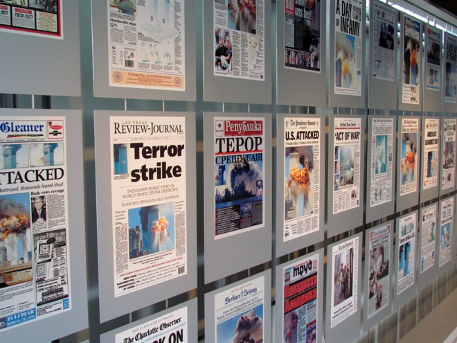 9-11 Frontpages at Newseum, photos by Nalaka Gunawardene - 2