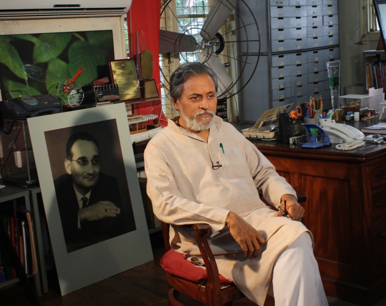 Prof Anil Gupta sits in the Colombo study of late Dr Ray Wijewardene - photo by Anisha Gooneratne