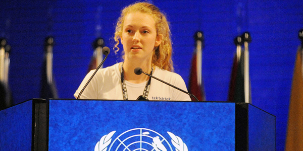 Brittany Trilford at Rio+20 conference on 20 June 2012