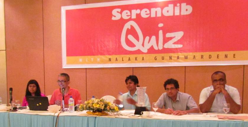 Quizmaster Nalaka Gunawardene smiles as he knows ALL the answers!