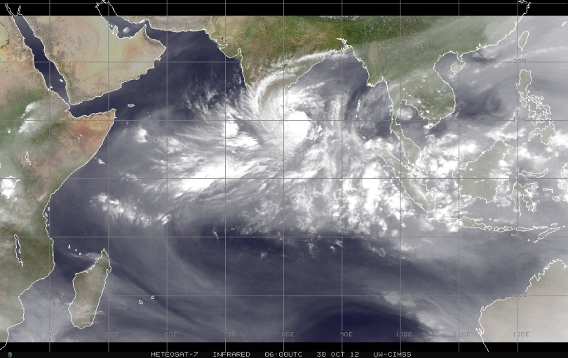 Meteosat 7 - Indian Ocean - 30 Oct 2012 6 UTC