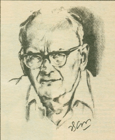 Arthur C Clarke drawn by K W Janaranjana (Courtesy Maanawa magazine, Jan-Feb 1988)