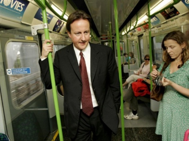 David Cameron travelling by London Underground