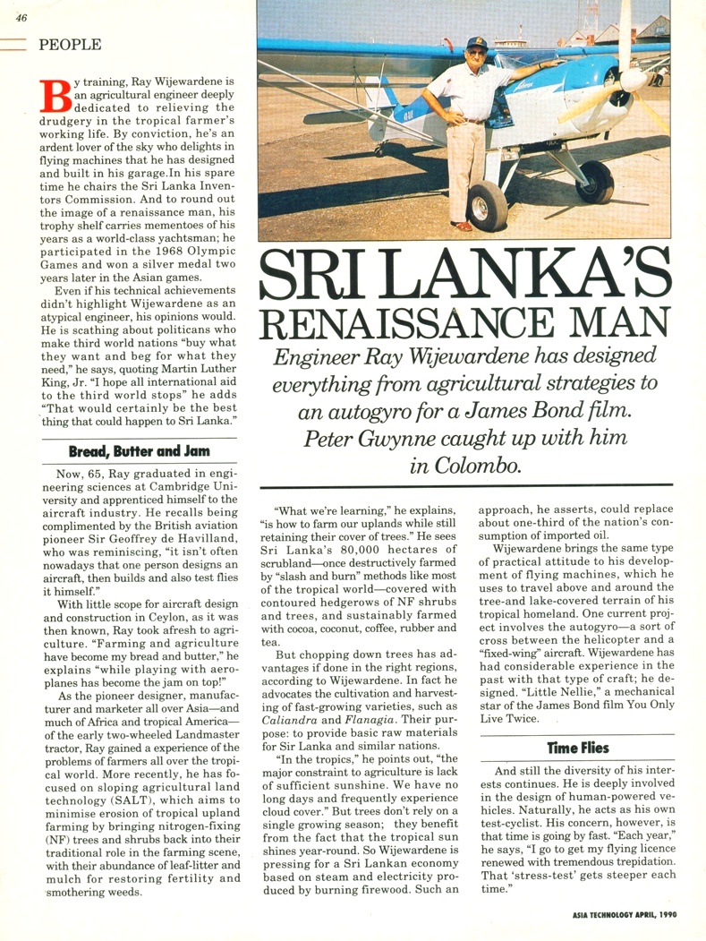 Ray Wijewardene profiled in Asia Technology, April 1990