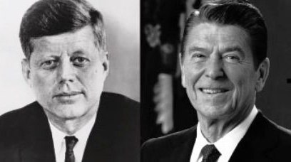 John F Kennedy (left) and Ronand Reagan