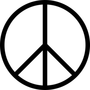 The Campaign for Nuclear Disarmament symbol, designed by Gerald Holtom in 1958