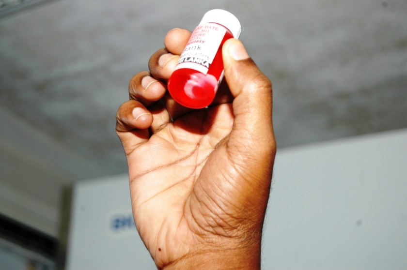 Eye cornea ready at Sri Lanka Eye Donation Society in Colombo, to be sent to a foreign country - Photo by Janaka Sri Jayalath