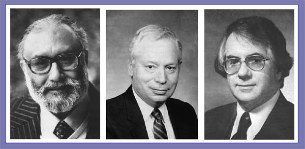 L to R - Abdus Salam , Steven Weinberg, Sheldon Lee Glashow: co-winners of Nobel Prize in Physics 1979