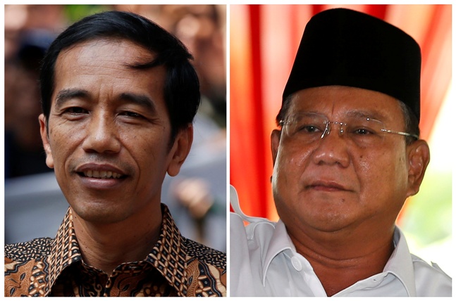 Joko Widodo (Left) and Prabowo Subianto on 9 July 2014