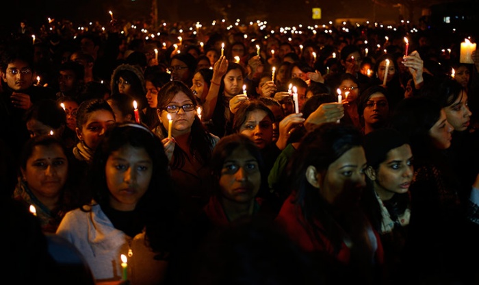 Dec 2012: People gather at a candlelit vigil for the rape victim - Photo by Saurabh Das, AP