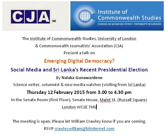 Emerging Digital Democracy? Social Media and Sri Lanka's Presidential Election 2015 