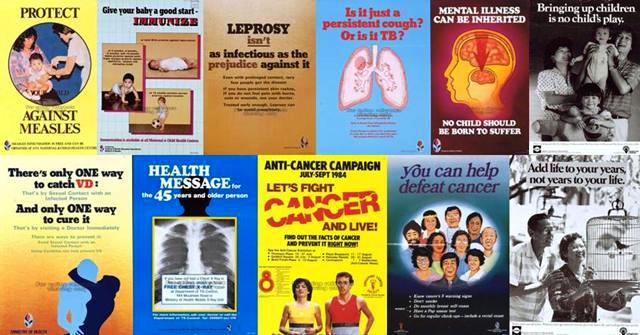 Posters used by Singapore's public-health campaigns in the 1970s and 1980s - Images courtesy - http://remembersingapore.org/2013/01/18/singapore-campaigns-of-the-past/