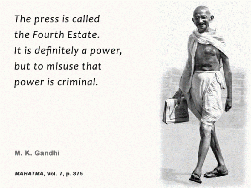 Gandhi quote on the press