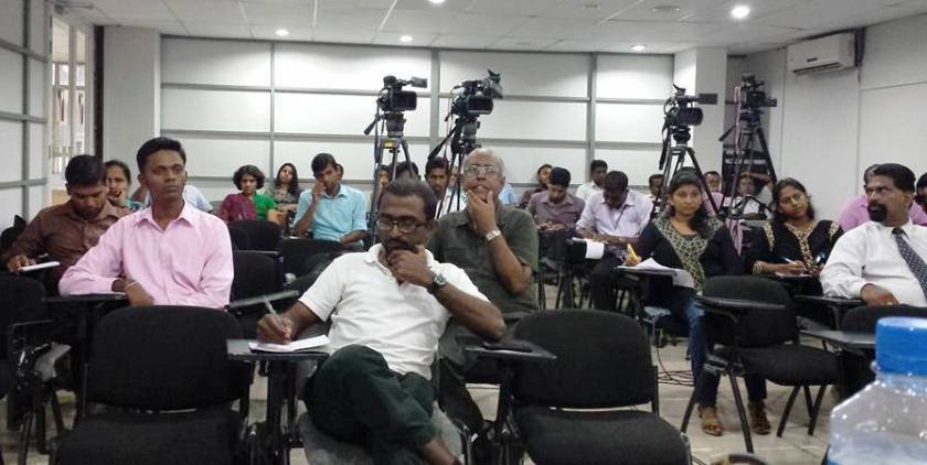 Covering the Press Conference at SLPI, 21 July 2015