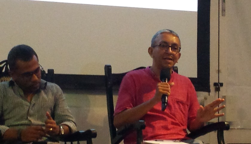 Nalaka Gunawardene speaks during media panel at Corridors of Power - Photo by Manisha Aryal