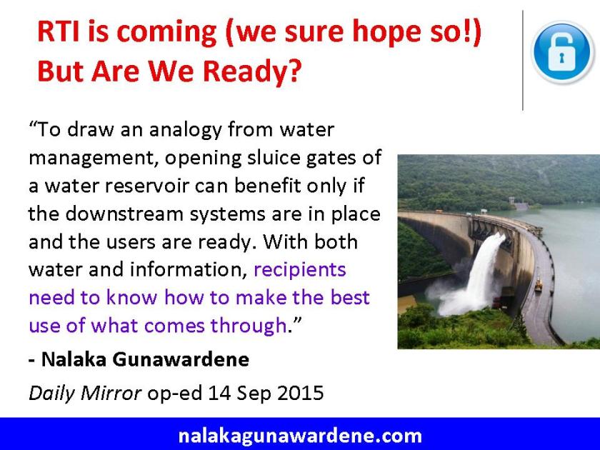 RTI is Coming: Are We Ready? My question to Lankan civil society and media