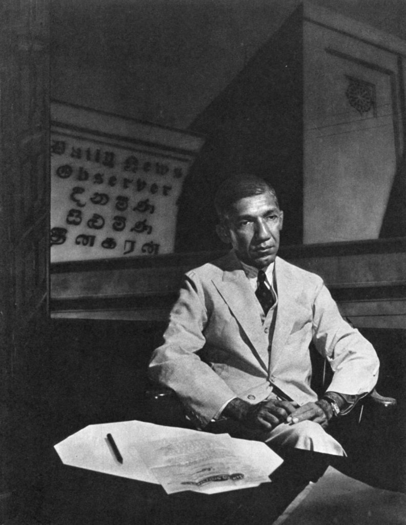 D R Wijewardene - photo by by Lionel Wendt