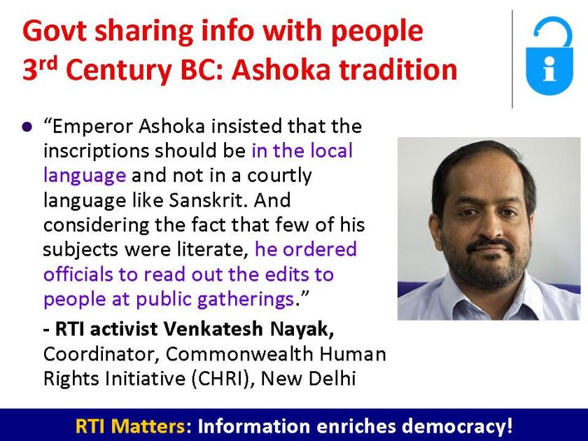 Right to Information - Venkatesh Nayak quote