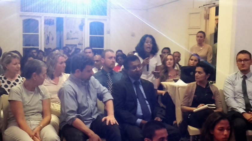 Audience engages the panel during Night of Ideas at Alliance Française de Kotte, 26 Jan 2017