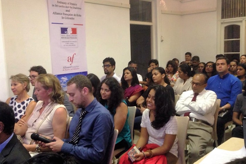 Part of the audience for Night of Ideas at Alliance Française de Kotte, 26 Jan 2017